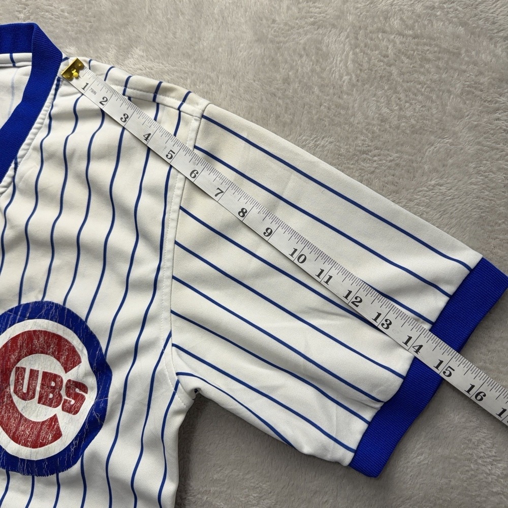 Vintage Rawlings Chicago Cubs Pinstripe Jersey Large MLB Baseball USA Made 90s - Picture 10 of 12